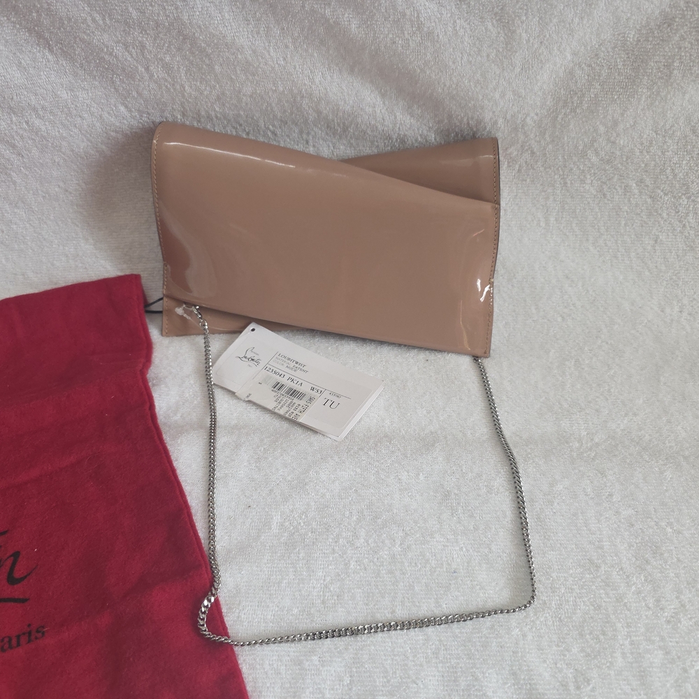 Christian Louboutin Loubitwist  Nude Patent Leather Clutch